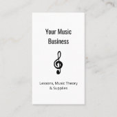 Muziek Onderwijs Lessen QR code Treble Clef Visitekaartje (Voorkant)