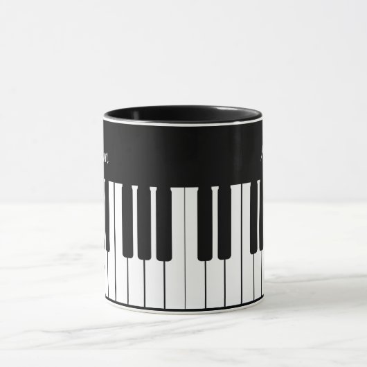 Muziek op basis van piano-toetsenbord 2 mok (Midden)