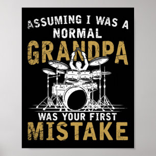 Muziek op de dag van opa Fathers Gift Drums Poster