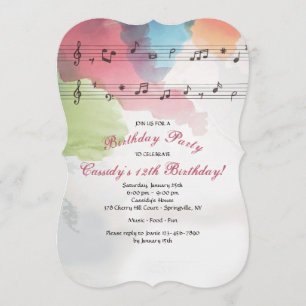 Muziek op Waterverf Paper Invitation Kaart