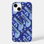 Muziek Opgemerkt Trombone BluePattern Case-Mate iPhone Case (Achterkant)