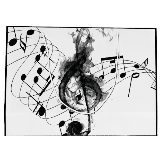 Muziek Opmerking zwart-witte rook Groot Cadeauzakje (Achterkant)