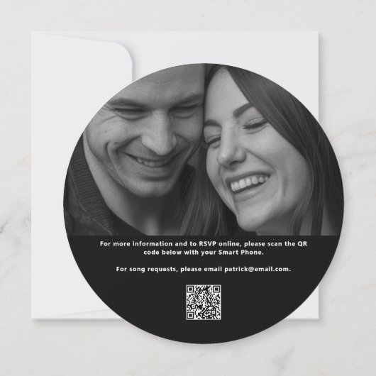 Muziek Opnemen All One Photo QR Rock Onze bruiloft Kaart (Achterkant)