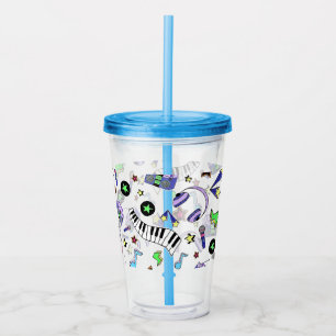 Muziek opvijzelen acryl drinkbeker