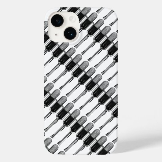 muziek, oude, gefashioned Retro-microfoon Case-Mate iPhone Case (Achterkant)