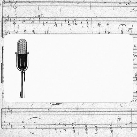  muziek, oude, gefashioned Retro-microfoon Etiket