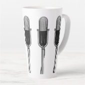 muziek, oude, gefashioned Retro-microfoon Latte Mok (Rechterhoek)