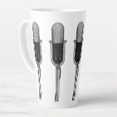 muziek, oude, gefashioned Retro-microfoon Latte Mok (Linkerhoek)