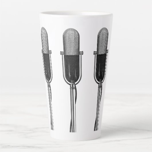muziek, oude, gefashioned Retro-microfoon Latte Mok (Voorkant)