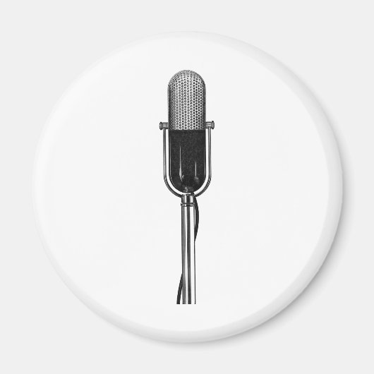 muziek, oude, gefashioned Retro-microfoon Magneet (Voorkant)