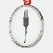 muziek, oude, gefashioned Retro-microfoon Metalen Ornament (Links)
