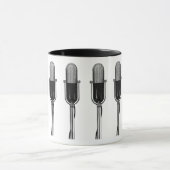 muziek, oude, gefashioned Retro-microfoon Mok (Midden)