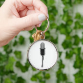  muziek, oude, gefashioned Retro-microfoon Sleutelhanger (Hand)