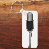  muziek, oude, gefashioned Retro-microfoon Sleutelhanger (Voorkant)