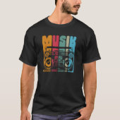 Muziek oude radio en mobiel stereosysteem t-shirt (Voorkant)