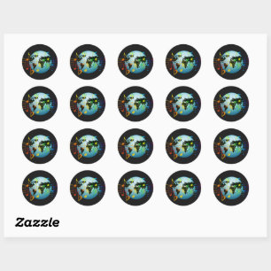 Muziek over de hele wereld ronde sticker