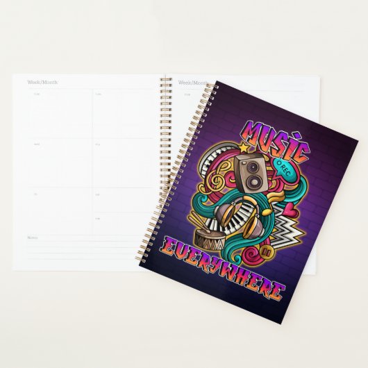 Muziek overal graffiti planner (Display)
