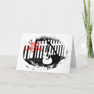Muziek overvalt Kerstmis - Akoestische gitaarkerke Feestdagen Kaart