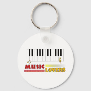 Muziek overvalt Piano Word Art kleurrijk Sleutelhanger