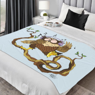 Muziek Owl Fleece Deken