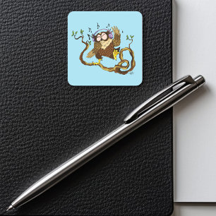Muziek Owl Vierkante Sticker