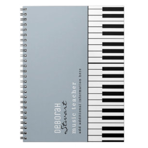 Muziek Piano-leraar Elegant Dusty Blue Notitieboek