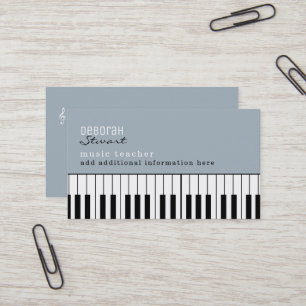 Muziek Piano-leraar Elegant Dusty Blue Visitekaartje