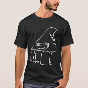 Muziek Piano Line Art Abstract Minimalist Cool Mus T-shirt