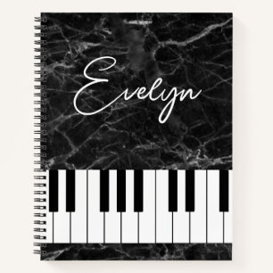 Muziek Piano Thema Spiraal Notebook Pianist Notitieboek