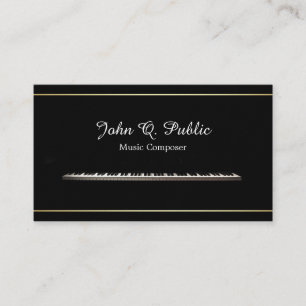 Muziek Pianoleraar Componist Professioneel Elegant Visitekaartje