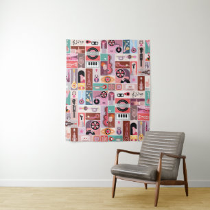 Muziek pop kunst wandkleed