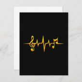 Muziek pulse Notes Clef Frequency Wave Sound Bedankkaart (Voorkant / Achterkant)