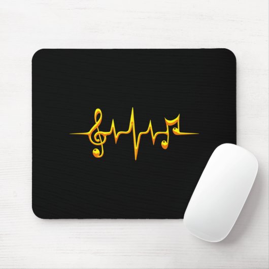 Muziek pulse Notes Clef Frequency Wave Sound Muismat (Met muis)