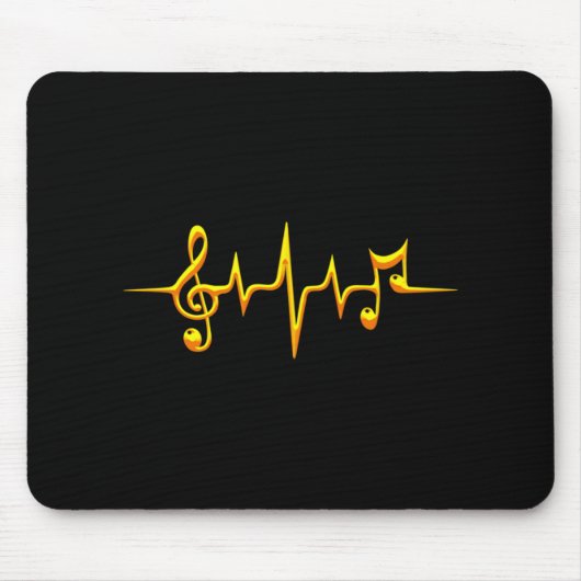 Muziek pulse Notes Clef Frequency Wave Sound Muismat (Voorkant)