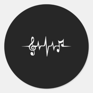 Muziek pulse Notes Clef Frequency Wave Sound Ronde Sticker