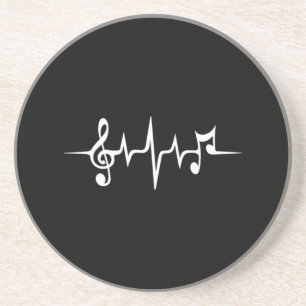 Muziek pulse Notes Clef Frequency Wave Sound Zandsteen Onderzetter