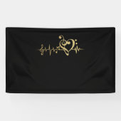 Muziek pulse Notes Clef Heartbeat Spandoek (Horizontaal)
