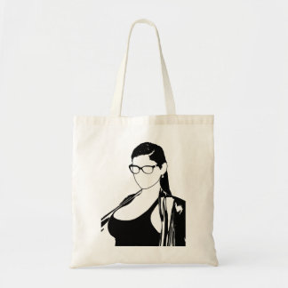 Muziek Retro Portrait Mia Khalifa en witte cadeaus Tote Bag
