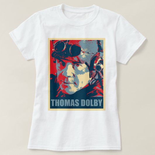 Muziek retro Thomas Dolby schrijft voor muziek F T-shirt (Design voorkant)