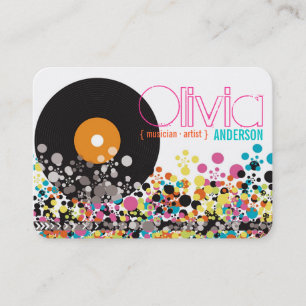 Muziek Retro Vinyl Colorful Pop Stip Artist Visitekaartje