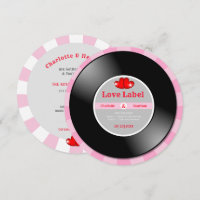 Muziek Retro Vinyl Record Huwelijksuitnodiging
