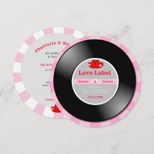 Muziek Retro Vinyl Record Huwelijksuitnodiging Kaart