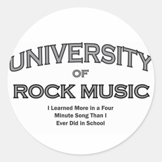 MUZIEK-ROCK MUZIEK RONDE STICKER (Voorkant)