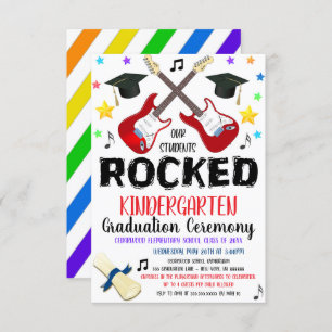 Muziek Rockstar Theme Afstuderen Invitation Kaart