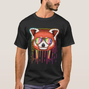 Muziek Rode Panda Dj Met Koptelefoon Muzikale Rode T-shirt
