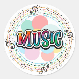 Muziek Ronde Sticker