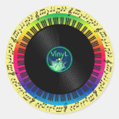 Muziek Ronde Sticker (Voorkant)