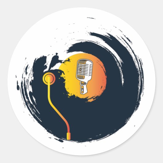 Muziek Ronde Sticker (Voorkant)