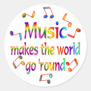 MUZIEK RONDE STICKER