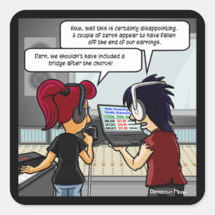 Muziek Royalty's Grappige Vierkante Stickers